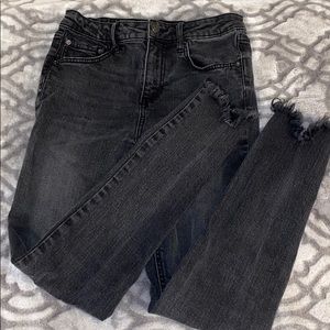 Black Slightly Distressed Skinny Jeans